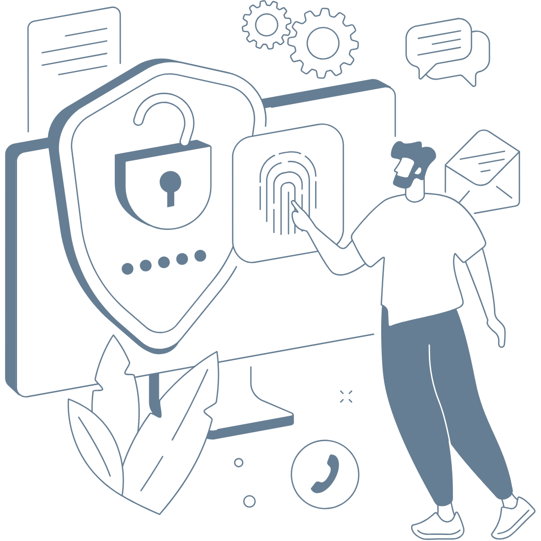 Blue & Grey Coloured Illustrative Style Data Privacy Day Awareness Instagram Post
